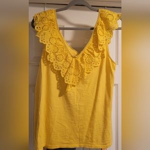 Lilly Pulitzer Sleeveless Eyelet Plaza Top in Resort Yellow